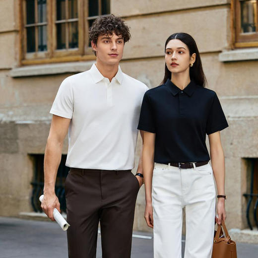 纯色简约经典百搭商务短袖翻领艾高珠地棉polo衫   XYD-5900 商品图6