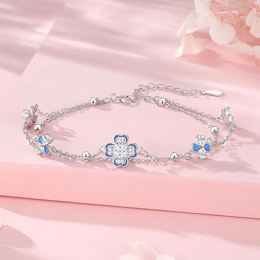 Winy S925 银花影蓝光手链 时尚锆石轻奢手链 送女友闺蜜礼物饰品 商品图0