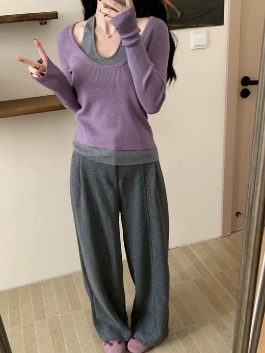 二店y 【3070】 醋酸羊毛毛呢裤 700g 柔软垂感直筒高腰阔腿裤 商品图7