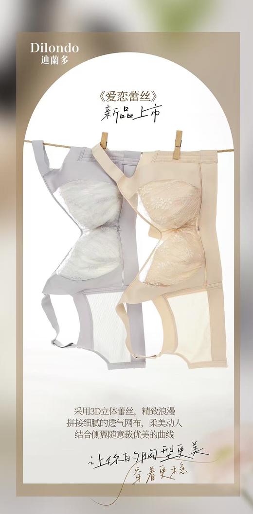 迪兰多夹棉面膜调整型全包裹轻薄杯大胸显小2118479 商品图3