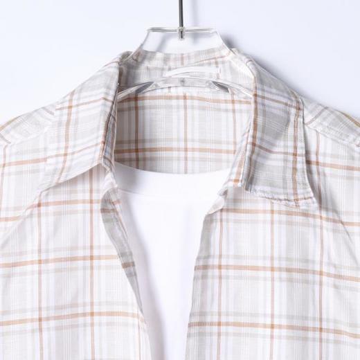 2645SDSA男装2026新款高贵轻奢众设计感格纹衬衫前短后长设计套头衬衣 商品图2