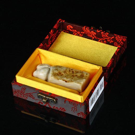 孤品17882昌化石带皮章福䘵钮章姓名章闲章2.3*2.3*6.4cm 商品图4