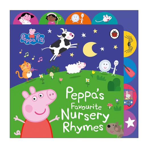 英文原版 Peppa Pig Peppa’s Favourite Nursery Rhymes 小猪佩奇经典童谣 标签纸板童书 英文版 进口英语原版书籍 商品图0