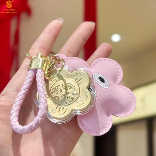 【香港周六福黄金钻石首饰】999足金大富大贵/锦上添花有钱花挂饰 商品图0