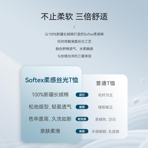 十如仕50支水柔棉圆领短袖T恤-T10-01 商品图3