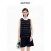 SELFWHO经典复古撞色条纹无袖连衣裙女2026夏新款直筒显瘦百褶裙 商品缩略图0