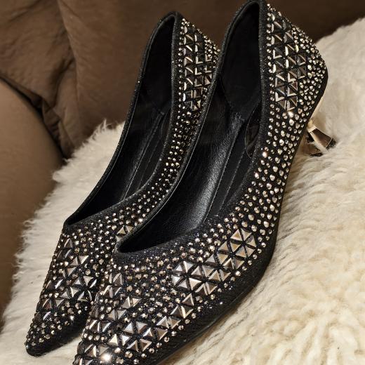 【爆仓！下单3-7天内发货】卷卷紫气质法式满钻优雅高跟鞋尖头单鞋 百搭优雅时尚 拉长腿部线条显高显瘦 商品图6