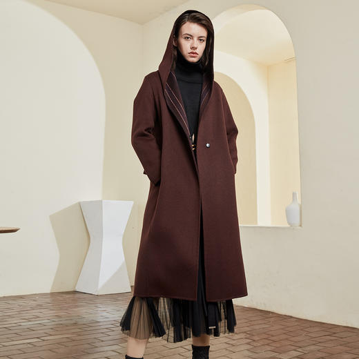 KD9A5斯尔丽瑟俪冬季新品保暖时尚修身翻领女士中长款毛呢大衣 商品图6