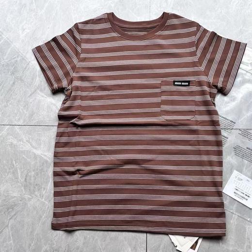 【xb1-05663】女士时尚条纹针织短袖T恤！！ 商品图1