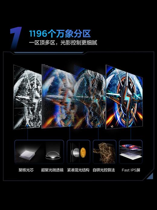 TCL 27英寸 P3A  QHD 260Hz QD-Mini LED 1196万象分区 HDR 1200nits 电竞显示器27P3A 商品图2