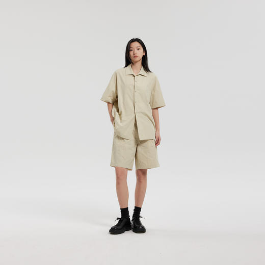 MODE COMMUTER | MC不潮品干爽微皱锦棉混纺型微皱斜纹梭织短裤 商品图2