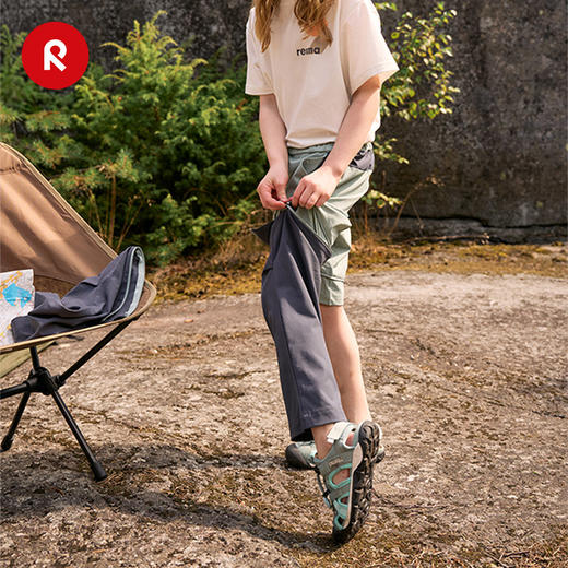 芬兰reima2026春夏新款中童舒适弹力运动吸湿速干可脱卸两穿裤子 商品图2