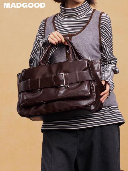 马得工地/MDGDPSBB14944/大号锁扣斜跨机车公文包 商品图1