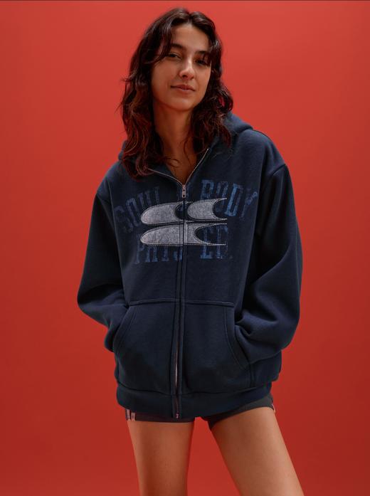 CryingCenter联名bofc 加绒毛毡SoulBody做旧复古拉链卫衣 商品图4