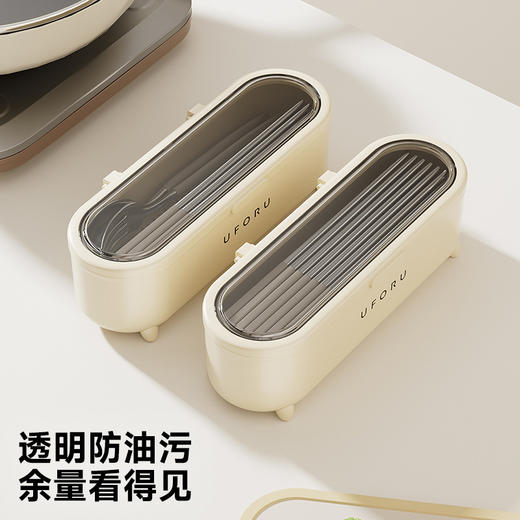 【食品级材质 筷子收纳盒】 轻奢带盖防尘多功能沥水筷子笼 家用厨房刀叉餐具筷子筒 商品图2