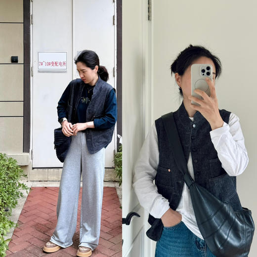 26春-45*R立领亚麻混纺牛仔马甲【包邮+三天无理由退换】 商品图0