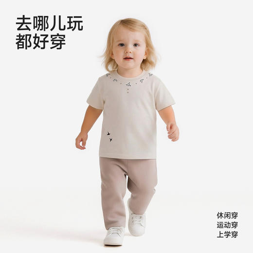 【高定系列】英氏儿童衣服女童夏季百搭短袖休闲圆领套头衫26新款 商品图3