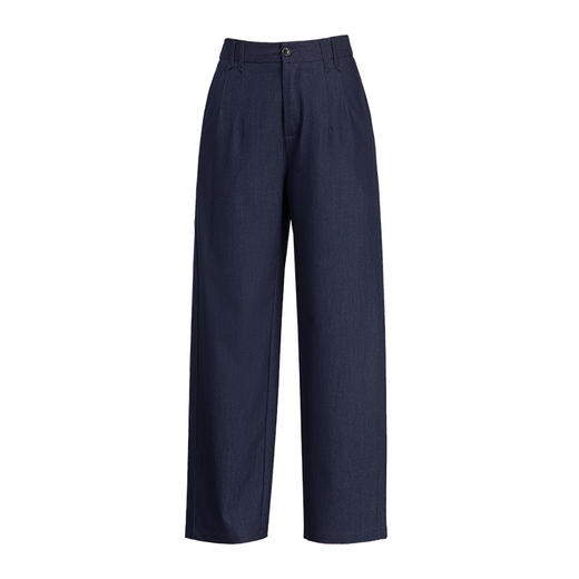 雀说亮丝牛仔裤垂感裤女裤春高腰西装裤显瘦休闲裤直筒长裤 WAL25CF0018 商品图3