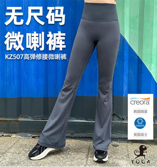 壁虎瑜伽【2603KZ507】无尺码高弹修腰微喇裤【5天发货】 商品图0