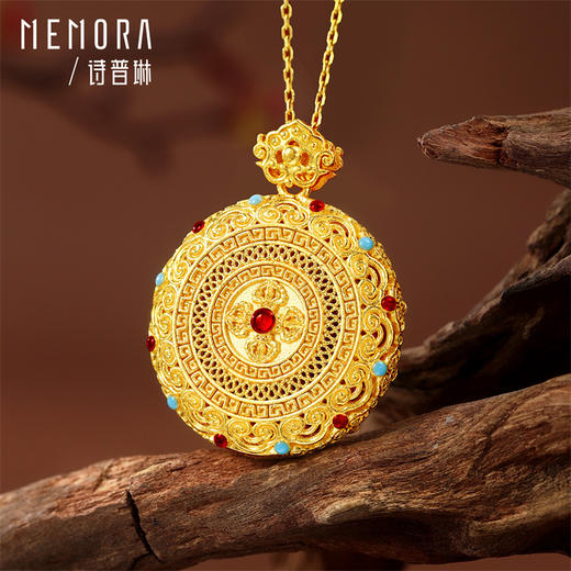 【新品首发】足金灵转八宝吊坠 黄金新中式可转动如意八宝罗盘挂坠【按克计价黄金2】MEMORA诗普琳GP295201、GP295202 商品图10
