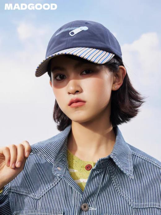 马得工地/MDGDPSMZ13650/拉链刺绣格纹拼接鸭舌帽 商品图0