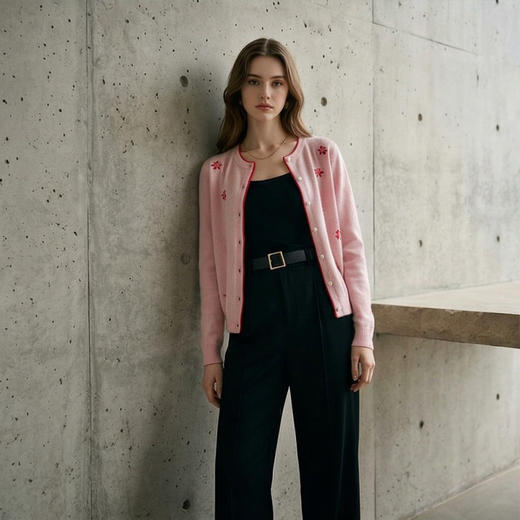 PALUOPO/PL圆领女开衫ET23062R/约重237g帕罗 商品图3