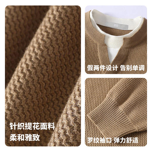 【不易起球】圣得西针织衫男款2026新款春季简约休闲假两件薄毛衫 商品图4