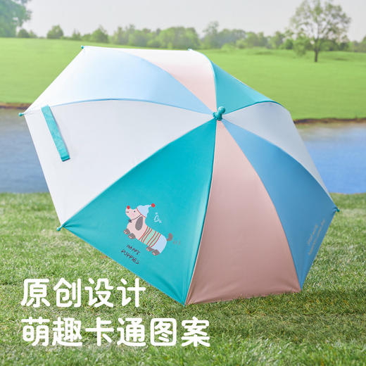 清仓！【一把为2-10岁儿童设计的安全雨伞】hugmii哈格美儿童黑胶防紫外线晴雨两用伞男童拼色女童带天窗雨伞 商品图3