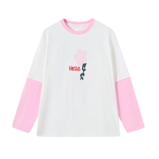 【MQD】童装女大童26春季新款儿童学院风拼接甜美可爱休闲百搭长袖T恤 商品图4