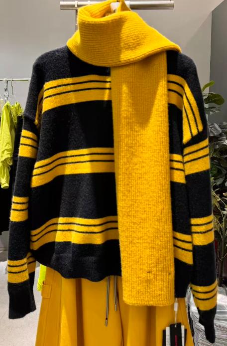 SCS配围巾撞色圆领毛衣51211冬季002074319840 商品图0