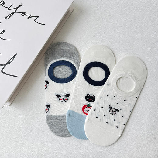 基础-简约萌趣小狗棉隐形袜子-纪念日百货门店同款169093732 商品图1