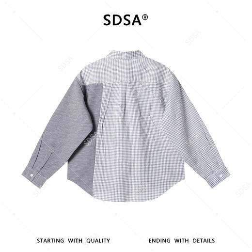 2638SDSA男装2026新款高贵轻奢小众设计感拼接格纹衬衫新中式盘扣百搭 商品图4