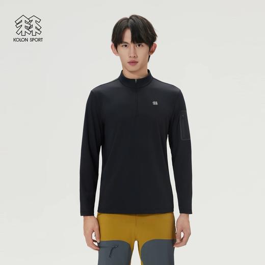 点此购买 可隆春秋季户外休闲衣吸湿排汗抗菌男士弹力半拉链长袖T恤 LL 341289 商品图4