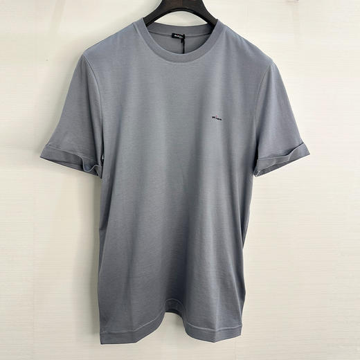 KITON 男士字母徽标刺绣圆领短袖T恤 灰色 UMK075308002 商品图0