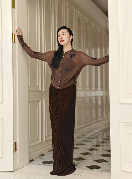 【3.6上新】早春茶烟🌸檀木棕印花100%绵羊毛开衫 商品图8