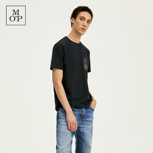 Marc O'Polo/MOP 春夏新款休闲纯棉胸口简约印花宽松短袖T恤男士 商品图4