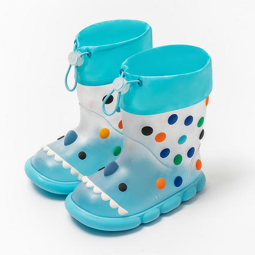 【秒杀49一双】网红透明男女童雨靴彩虹豆鲨鱼儿童雨鞋防滑外穿雨天宝宝卡通水鞋 商品图4