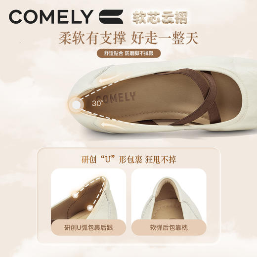 康莉KYQ6A029芭蕾玛丽珍鞋女2026年春季新款低跟单鞋通勤工作时尚羊皮小皮鞋 商品图2