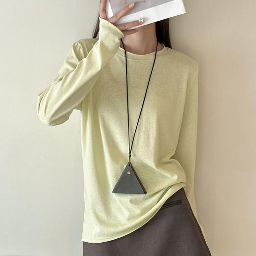 【莱塞尔卷边天丝棉T恤】纸片人穿搭 莱塞尔面料透气不闷 商品图2