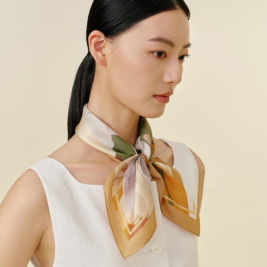 万事利双面印花小方巾-琼枝雅韵 商品图0