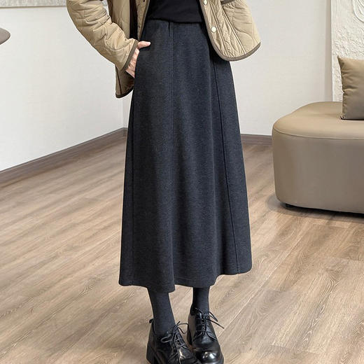 戴维媞 六片裁剪醋酸羊毛裙 遮肉显瘦 加绒款/不加绒款 商品图1