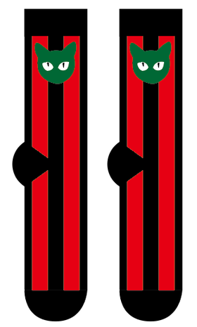 喵内袜子 红黑竖条bj