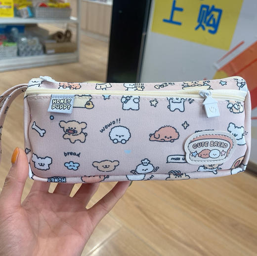 犄角卷卷小狗手拎双层多功能笔袋（颜色随机） 商品图0