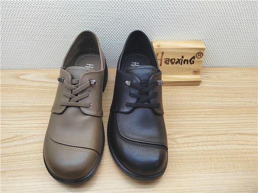 豪行秋冬新款23372801真皮职业休闲低跟女鞋单鞋皮鞋 商品图1