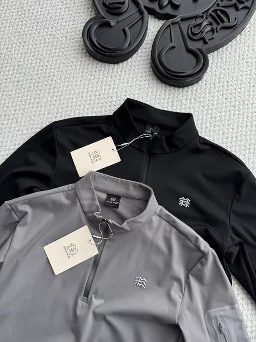 点此购买 可隆春秋季户外休闲衣吸湿排汗抗菌男士弹力半拉链长袖T恤 LL 341289 商品图13