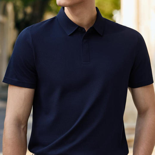 纯色简约经典百搭商务短袖翻领艾高珠地棉polo衫   XYD-5900 商品图1