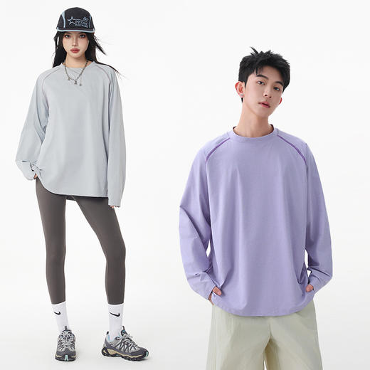 热卖！舒适亲肤、轻薄透气，还防晒！BHOVKEM 户外速干长袖T恤 男女同款 日常百搭 防晒/速干 5色可选 商品图5