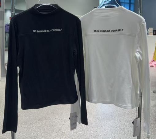 NC中高领小字母印花长袖T恤51101冬季000384401121 商品图0