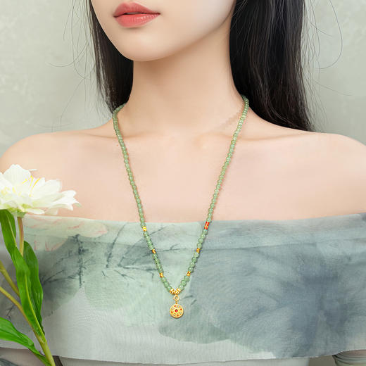 【新品首发】万能链 晴水和田玉S925银项链 新中式搭配吊坠万能链女士礼物MEMORA诗普琳NN003204 商品图3