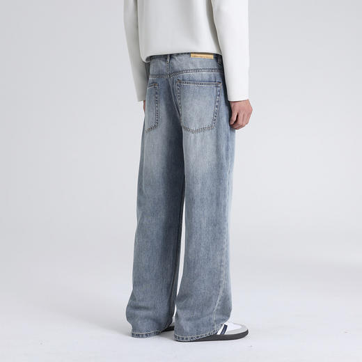 GXG男装26夏季经典水洗潮流舒适时尚日常通勤直筒休闲男式牛仔裤K&C 商品图3